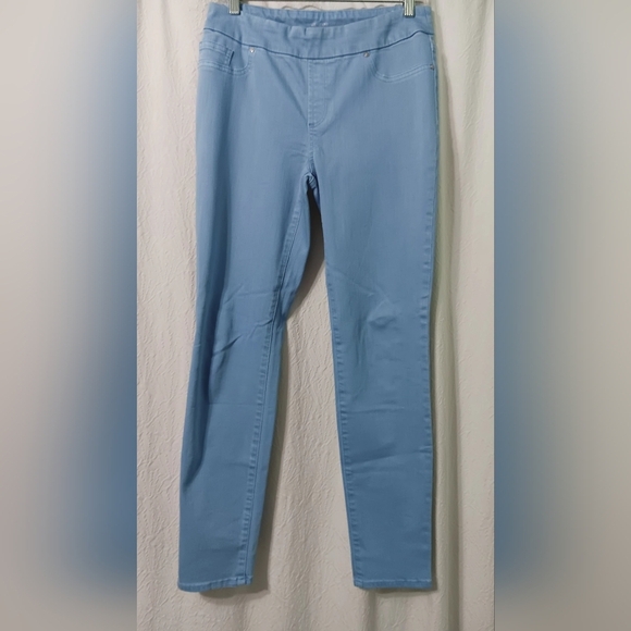 CHICO'S LIGHT BLUE PULL ON JEGGING SLIM LEG ANKLE SIZE 4T - Picture 1 of 8